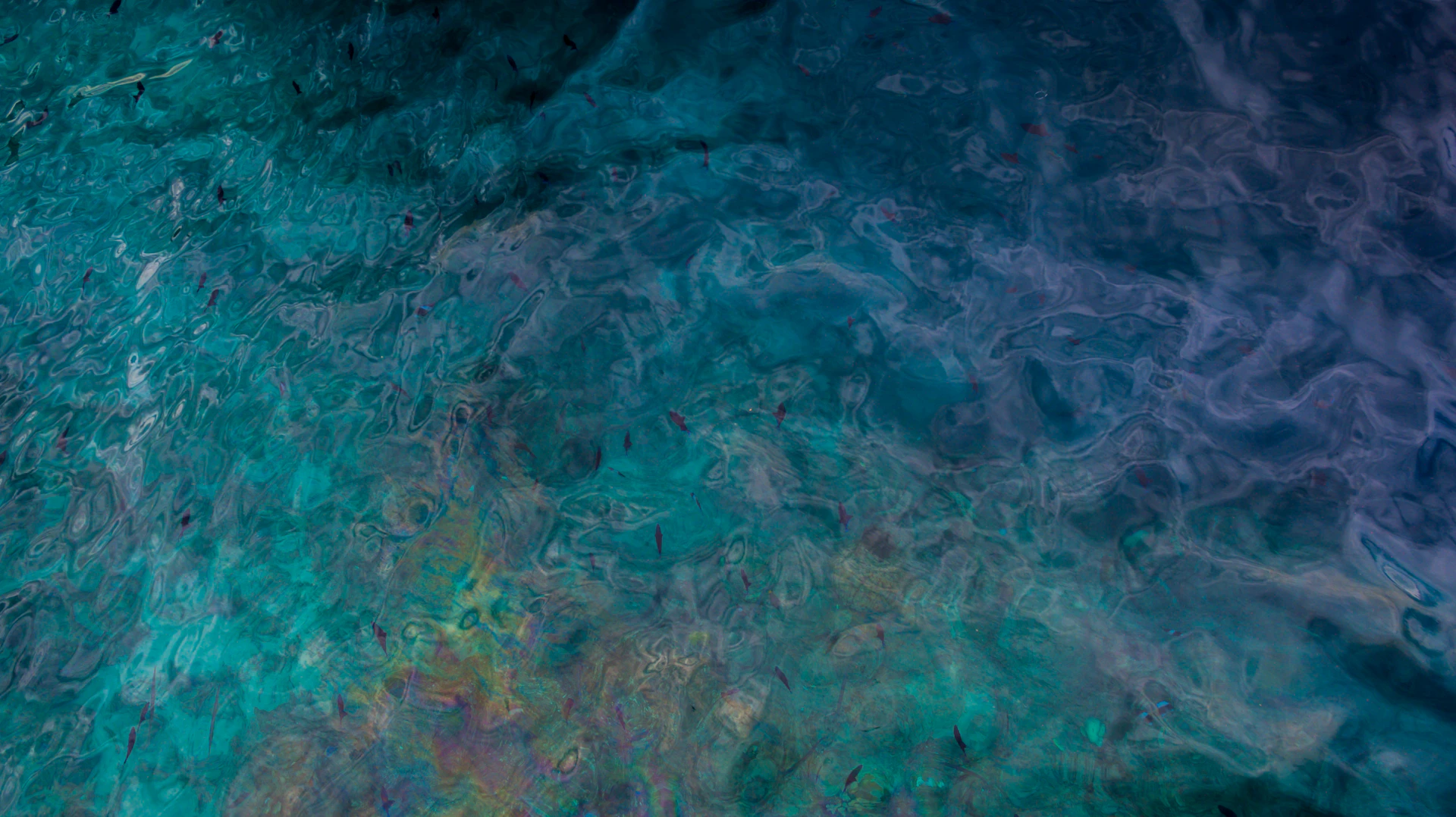Photograph of clear lagoon water in the Maldives